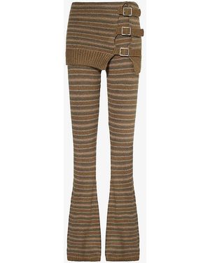 Jaded London Striped Knitted Trousers - Natural
