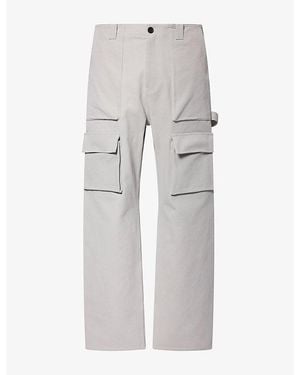 Loewe Front Pocket Cotton Cargo Trousers - Grey