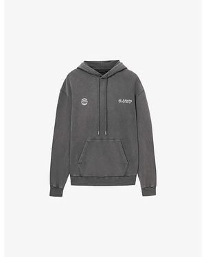 AllSaints Emblem Graphic Cotton-Jersey Hoody - Grey