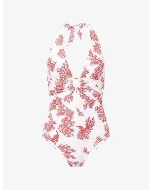 Heidi Klein Scala Ring Halter Swimsuit - Red