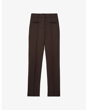Reiss Norla Tapered-Leg Stretch-Woven Trousers - Brown