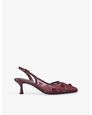 KG by Kurt Geiger Aria Low Beaded Mesh Heeled Courts - Pink