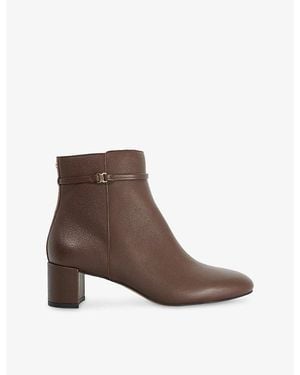 Dune Oaken Heeled Leather Ankle Boots - Brown