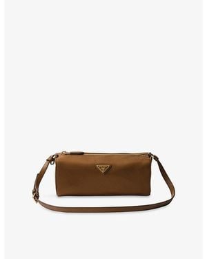 Prada Triangle Nylon Pouch - Brown