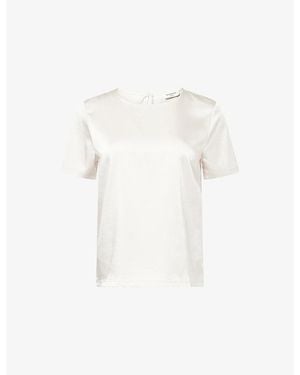 Weekend by Maxmara Round-Neck Satin Top - White