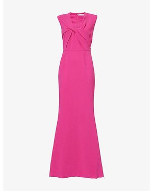 Givenchy Cady Draped Woven Maxi Dress - Pink