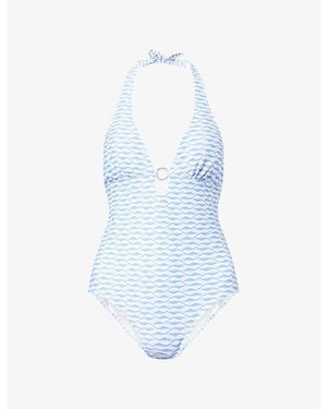 Heidi Klein Tinos Halterneck Swimsuit - Blue