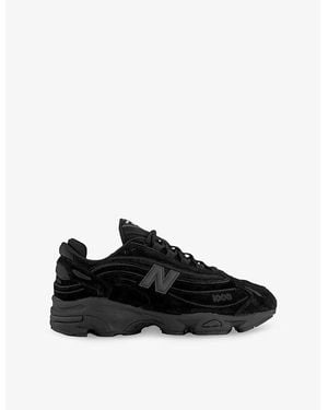 New Balance 1000 Suede And Mesh Low-Top Trainers - Black