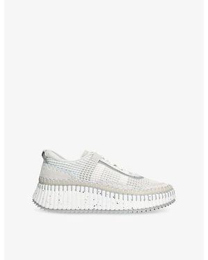Chloé Nama Mesh And Suede Low-Top Trainers - White
