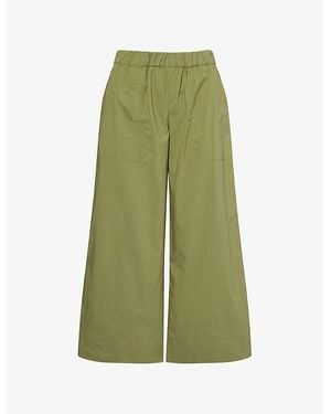 Jonathan Simkhai Arden Wide-Leg Cotton-Blend Trousers - Green