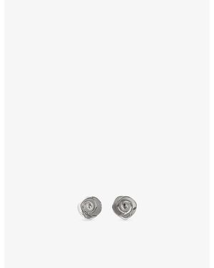 Claudie Pierlot Claudie-Plated Brass Stud Earrings - White