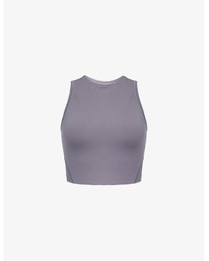 On Shoes Studio Stretch-Woven Crop Top - Purple