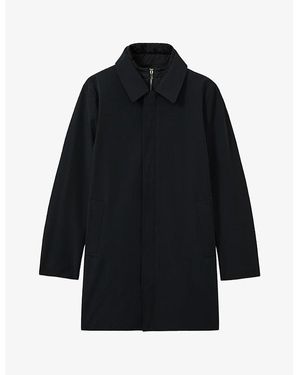 Reiss Logan Funnel-Neck Regular-Fit Stretch-Nylon Coat - Black