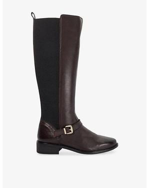 Dune Toon Leather Knee-High Boots - Brown