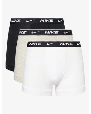 Nike Essential Pack Of Three Cotton-Stretch Trunks - White