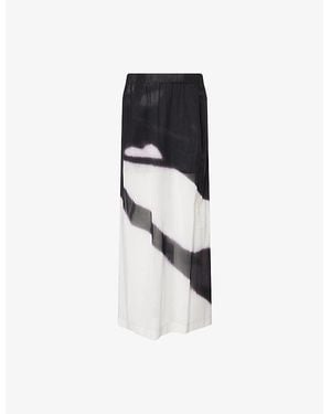 Issey Miyake Shadow Study Split-Back Cotton-Poplin Midi Skirt - Black
