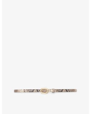 Maje Python-Effect Leather Belt - White