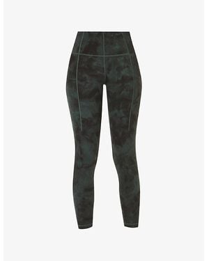 Sweaty Betty Super Soft Graphic-Print Stretch-Jersey Yoga Leggings - Black