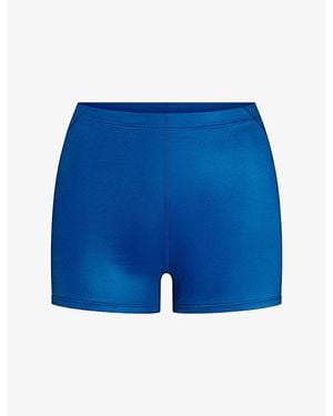 NikeSKIMS Satin Shine Mid-Rise 2-Inch Boyshorts - Blue