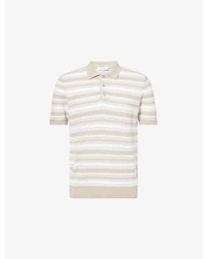 Arne Bellano Short-Sleeve Cotton Knitted Polo Shirt - White