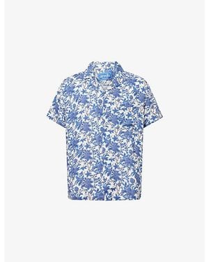 ARRELS Barcelona Marmais Floral-Print Woven Shirt - Blue