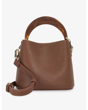Dune Dharla Moulded-Handle Leather Handbag - Brown