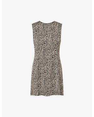 RIXO London Katrin Sleeveless Woven Mini Dress - Brown