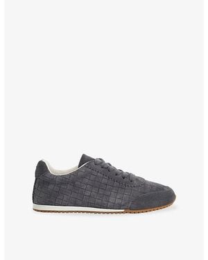 Dune Grid-Pattern Suede Sneakers - Blue