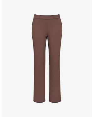 House Of Cb Chiara Straight-Leg High-Rise Stretch-Crepe Trousers - Brown