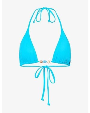 4th & Reckless Elena Triangle Bikini Top - Blue