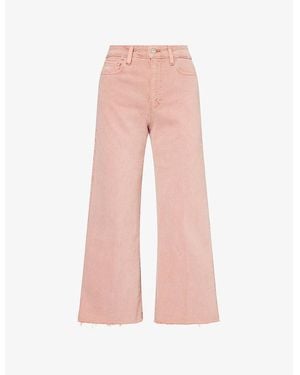 PAIGE Anessa Raw-Cuffs Stretch-Denim Jeans - Pink