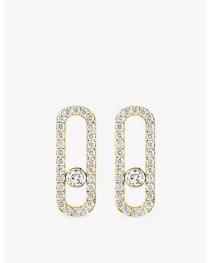 Messika Move Uno Pavé 18Ct And 0.66Ct Diamond Earrings - Metallic