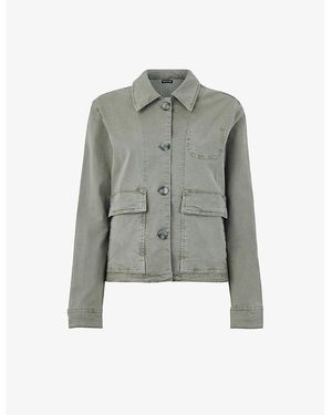 Whistles Marie Long-Sleeve Regular-Fit Cotton Jacket - Grey