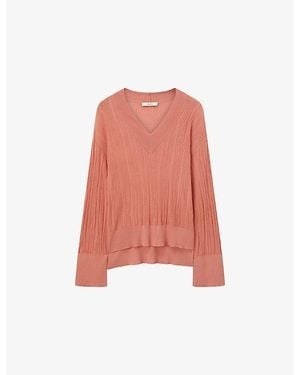 JOSEPH Jardin Ribbed Silk And Cotton Top - Pink