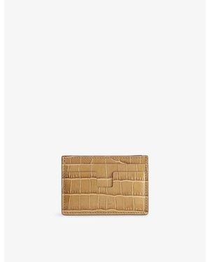 Tom Ford Croc-Embossed Leather Card Holder - Natural