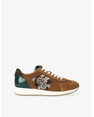 Kurt Geiger Islington Embellished Woven Sneakers - Brown