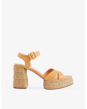 Christian Louboutin Calakala 85 Leather Heeled Espadrilles - Metallic