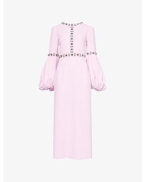 Huishan Zhang Cali Embellished Crepe Maxi Dress - Pink