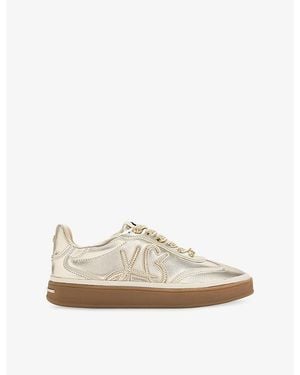 KG by Kurt Geiger Leena Metallic-Leather Sneakers - Natural