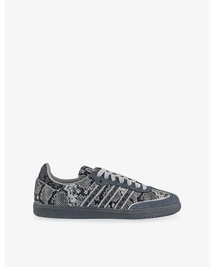 adidas Samba Og Snake-Print Leather Sneakers - Gray
