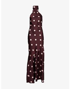 Amy Lynn Baia Polka-Dot Woven Maxi Dress - Purple