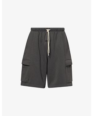 Fear Of God Cargo Patch-Pocket Cotton-Jersey Basketball Shorts - Grey