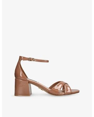 Steve Madden Fergie 238 Faux-Leather Heeled Sandals - Natural