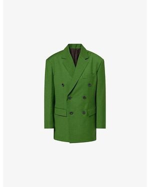Issey Miyake Palindrome Single-Breasted Wool-Blend Blazer - Green