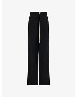 Rick Owens Drawstring Wide-Leg Cady-Crepe Trousers - Black