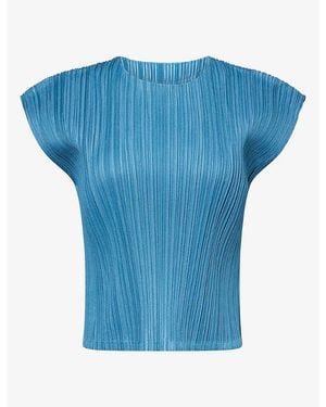 Pleats Please Issey Miyake Mellow Pleats Knit T-Shirt - Blue