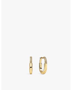 Tiffany & Co. Tiffany Lock Small 18Ct- And 0.05Ct Diamond Hoop Earrings - Metallic