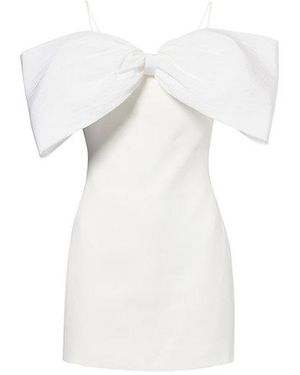 David Koma Strapless Bow Woven Mini Dress - White