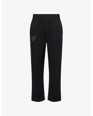 KTZ Chicago Bulls Nba Linear Straight-Leg Cotton-Blend Jogging Bottoms - Black