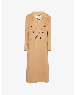 Victoria Beckham Double Faced Peak-Lapels Wool And Cashmere Coat - Natural